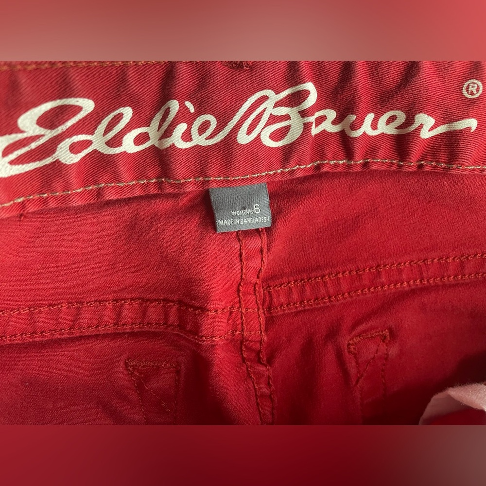 Eddie Bauer Slightly Curvy Skinny Denim Jeans Womens 6 Low Rise Colorful Red - Picture 4 of 16